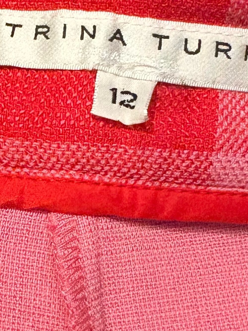 Trina Turk Pink and Red Check Flare Knit Pants NWOT size 12 - Picture 3 of 3